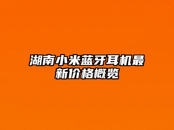 湖南小米藍牙耳機最新價格概覽