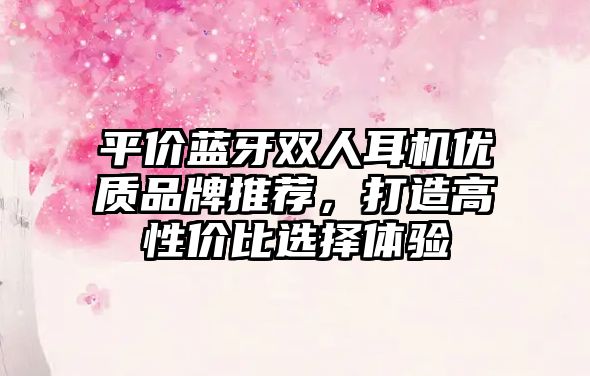 平價藍牙雙人耳機優(yōu)質品牌推薦，打造高性價比選擇體驗