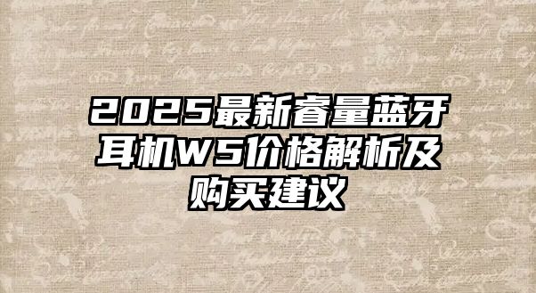 2025最新睿量藍牙耳機W5價格解析及購買建議
