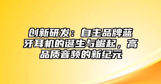創(chuàng)新研發(fā)：自主品牌藍(lán)牙耳機的誕生與崛起，高品質(zhì)音頻的新紀(jì)元