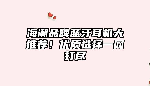 海潮品牌藍(lán)牙耳機(jī)大推薦！優(yōu)質(zhì)選擇一網(wǎng)打盡