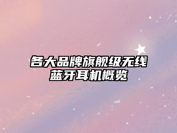 各大品牌旗艦級無線藍牙耳機概覽