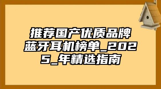 推薦國(guó)產(chǎn)優(yōu)質(zhì)品牌藍(lán)牙耳機(jī)榜單_2025_年精選指南