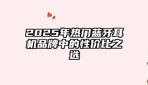 2025年熱門藍(lán)牙耳機(jī)品牌中的性價比之選