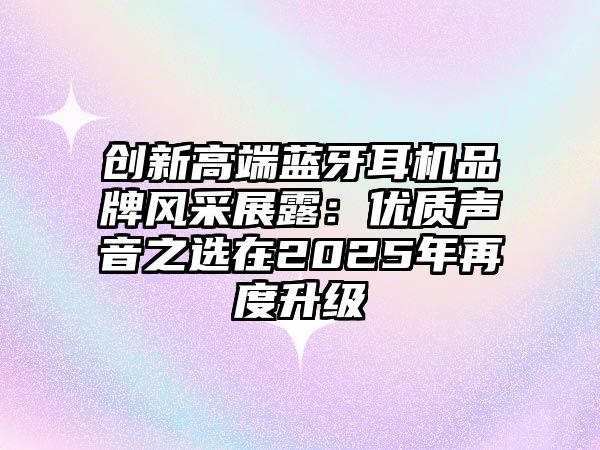 創(chuàng)新高端藍(lán)牙耳機(jī)品牌風(fēng)采展露:優(yōu)質(zhì)聲音之選在2025年再度升級(jí)