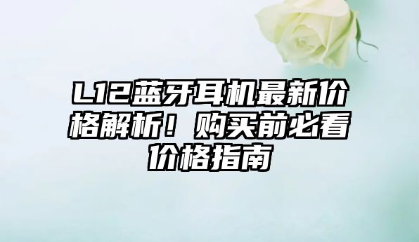 L12藍(lán)牙耳機(jī)最新價(jià)格解析！購(gòu)買(mǎi)前必看價(jià)格指南