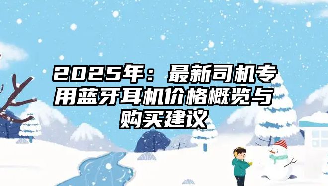 2025年：最新司機(jī)專用藍(lán)牙耳機(jī)價(jià)格概覽與購(gòu)買建議