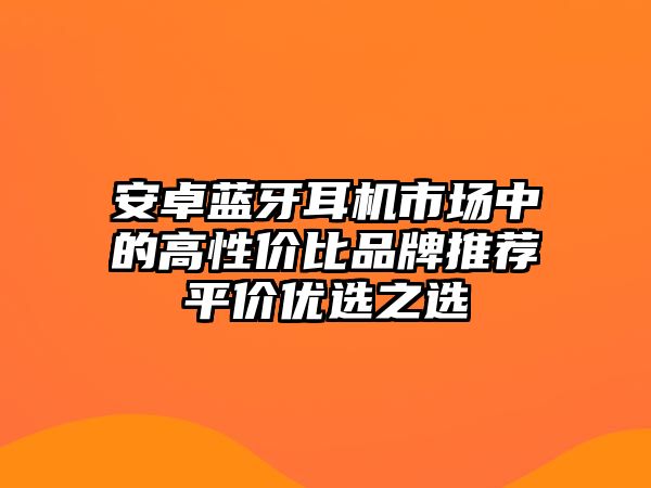 安卓藍(lán)牙耳機(jī)市場(chǎng)中的高性價(jià)比品牌推薦平價(jià)優(yōu)選之選