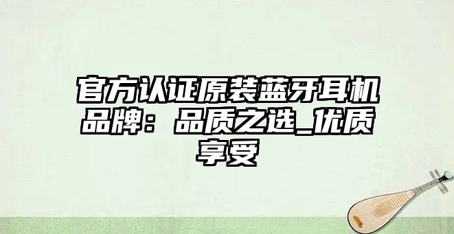 官方認(rèn)證原裝藍(lán)牙耳機(jī)品牌：品質(zhì)之選_優(yōu)質(zhì)享受