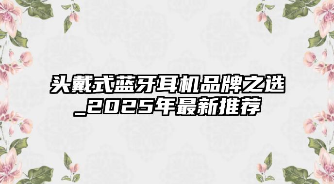 頭戴式藍(lán)牙耳機(jī)品牌之選_2025年最新推薦