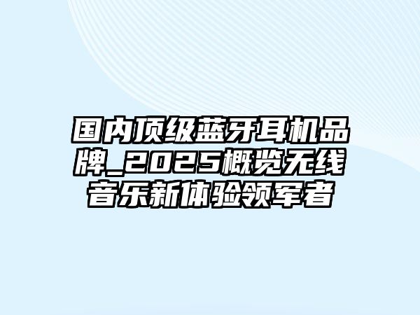 國(guó)內(nèi)頂級(jí)藍(lán)牙耳機(jī)品牌_2025概覽無(wú)線音樂(lè)新體驗(yàn)領(lǐng)軍者