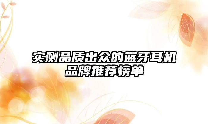 實(shí)測品質(zhì)出眾的藍(lán)牙耳機(jī)品牌推薦榜單