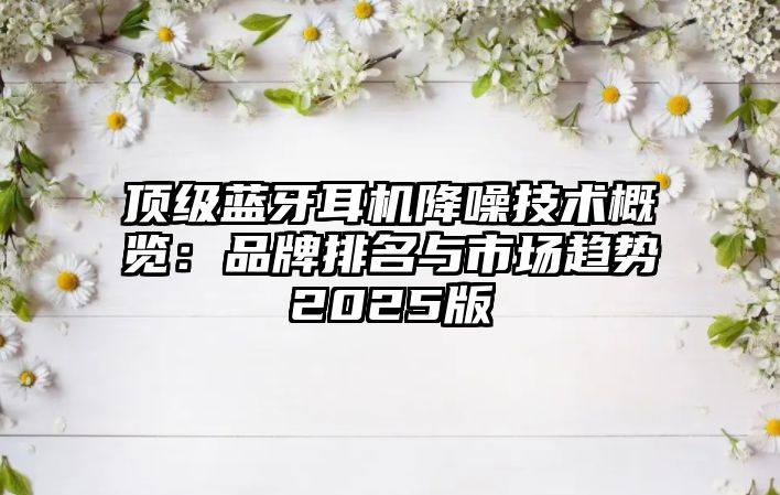 頂級(jí)藍(lán)牙耳機(jī)降噪技術(shù)概覽：品牌排名與市場(chǎng)趨勢(shì)2025版