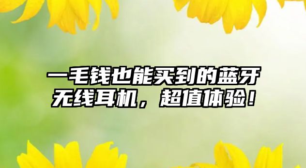 一毛錢也能買到的藍(lán)牙無(wú)線耳機(jī)，超值體驗(yàn)！