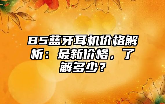 B5藍(lán)牙耳機(jī)價(jià)格解析：最新價(jià)格，了解多少？